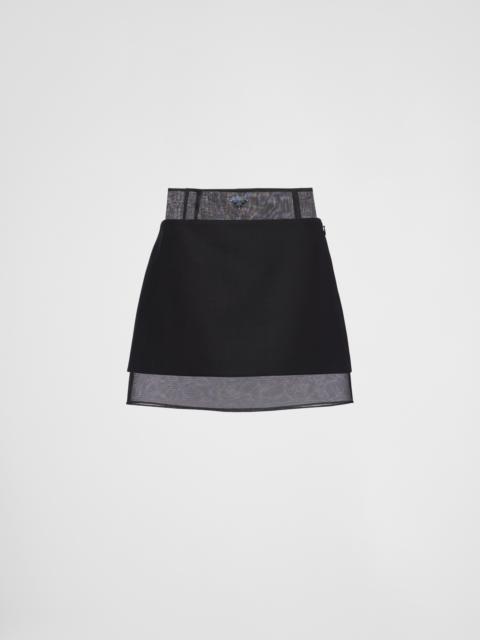 Wool miniskirt with crinoline
