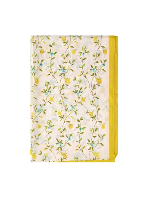 Longchamp floral-embroidered scarf