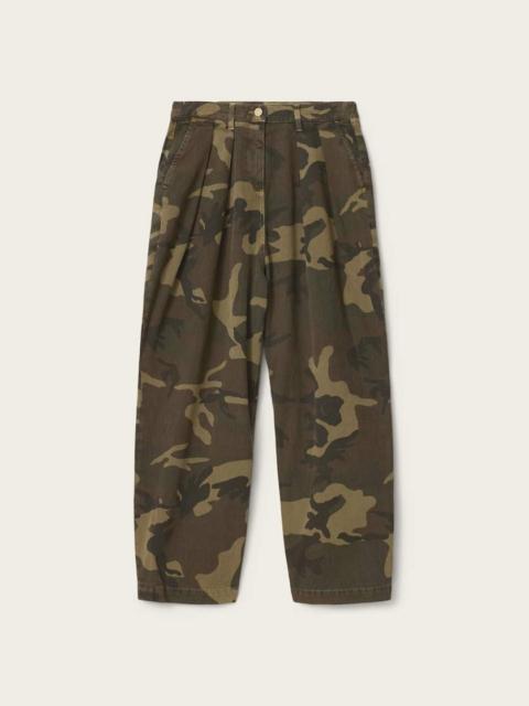 ALLSAINTS BECCA CAMO DENIM BARREL LEG PANTS
