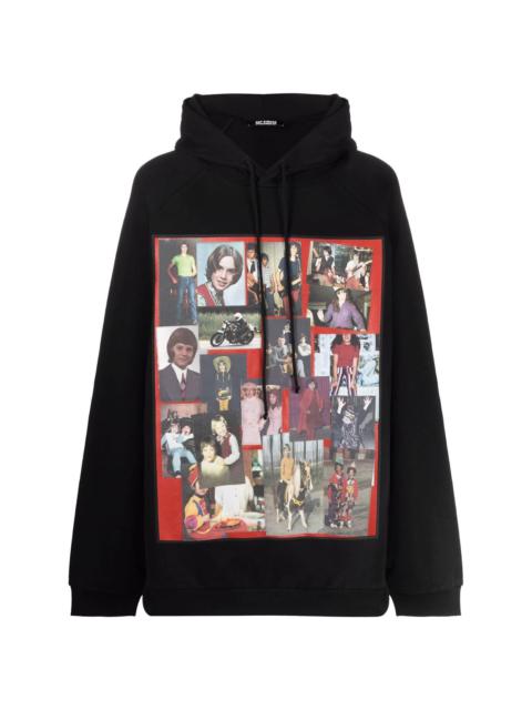 oversized photographic-print hoodie