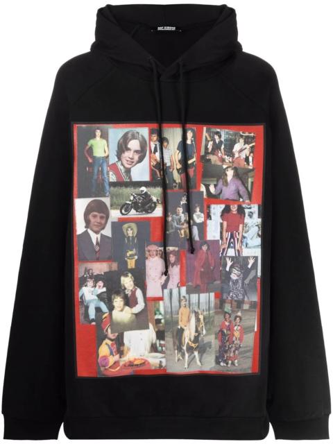 oversized photographic-print hoodie