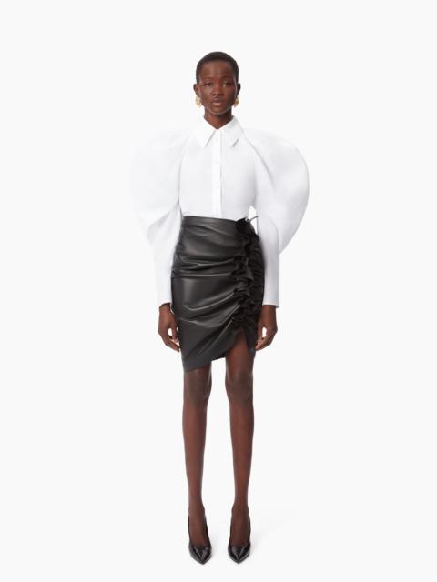 NINA RICCI DRAPED SKIRT IN NAPPA LEATHER