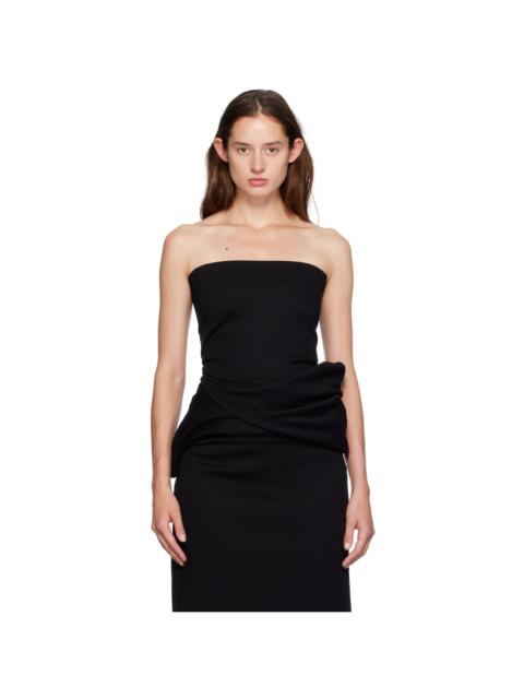 GIA STUDIOS Black Draped Tube Top
