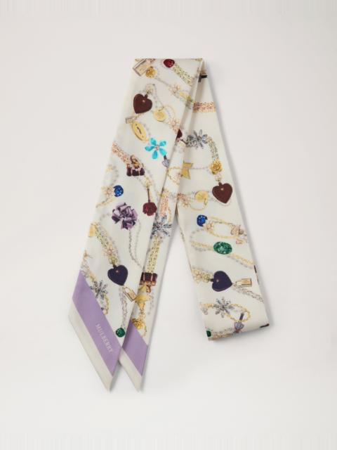 Mulberry Skinny Scarf - Jewellery Maze Cream Recycled Polyester
