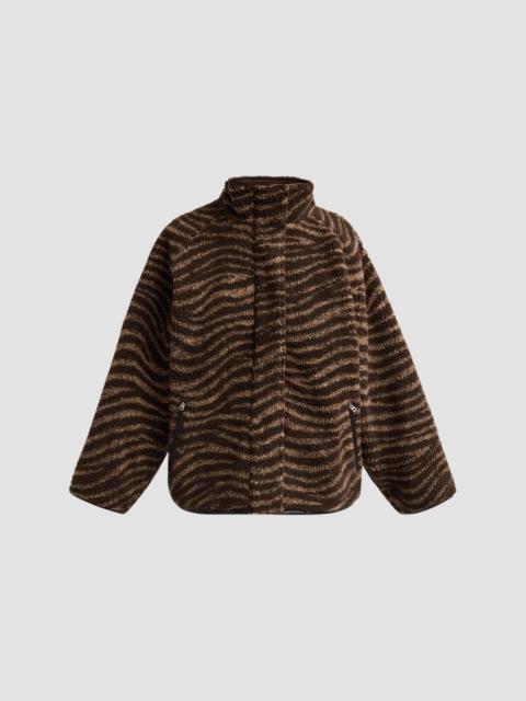 rag & bone Women's Sun Zebra-Print Sherpa Funnel Neck Jacket - Brown Zebra