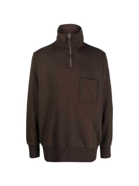 half-zip cotton sweatshirt