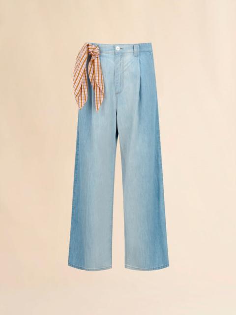 Marni LIGHT BLUE CHAMBRAY JEANS WITH FOULARD