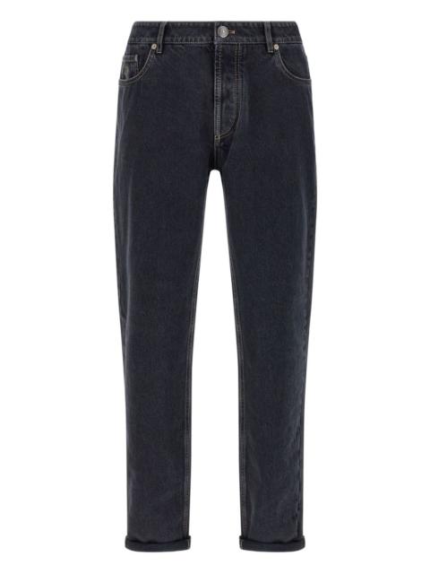 Brunello Cucinelli logo-patch straight-leg jeans