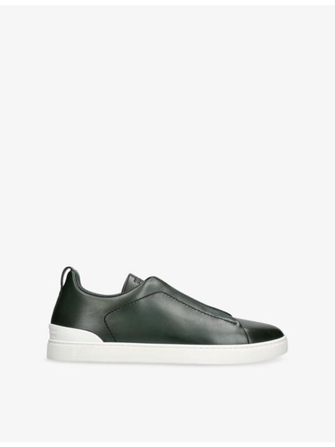ZEGNA Triple Stitch Leather Low-Top Trainers