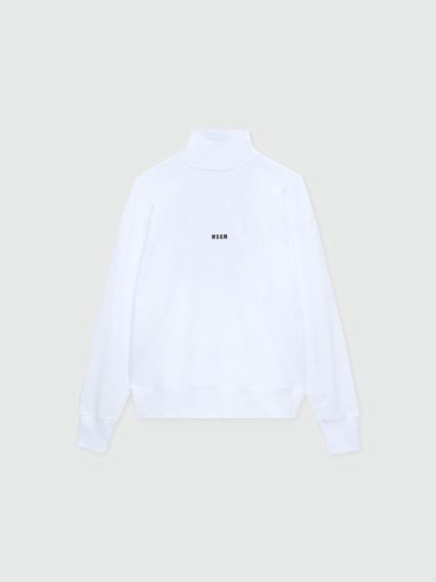 MSGM White turtleneck sweatshirt with micro logo