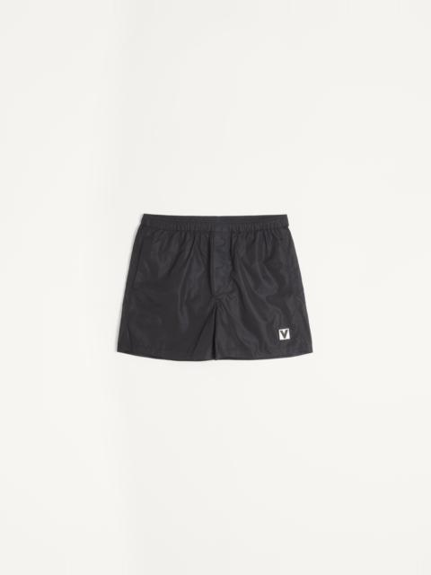Valentino NYLON SWIMSUIT WITH CHEZ VALENTINO PATCH