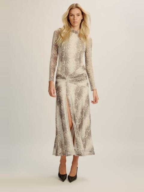 BARDOT Lea Printed Mesh Dress In Snake Skin