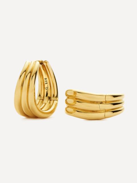 MISSOMA X Savi 18ct Gold-Plated Triple Ridge Hoop Earrings