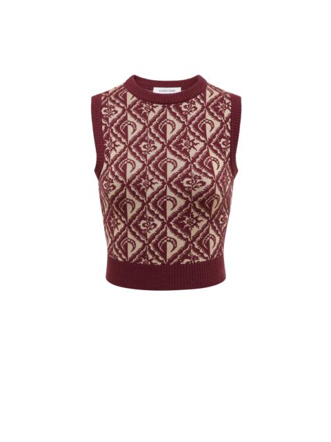 Marine Serre Moon Diamant Knit Jacquard Sleeveless Pullover