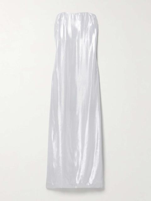 Casey strapless metallic silk-blend tulle gown
