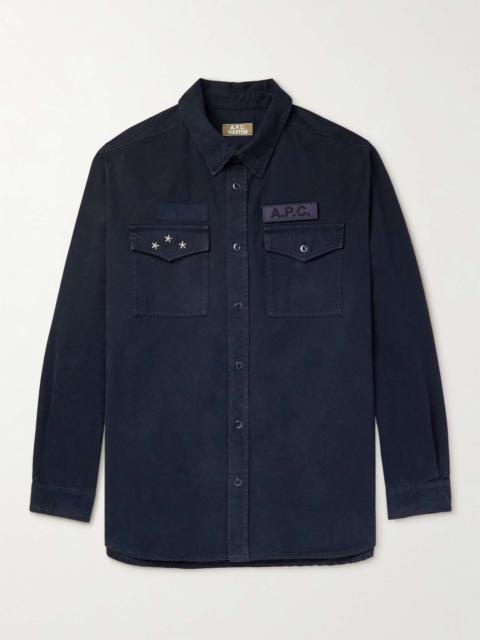 A.P.C. Embellished Cotton-Twill Overshirt