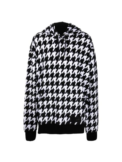 houndstooth knitted hoodie