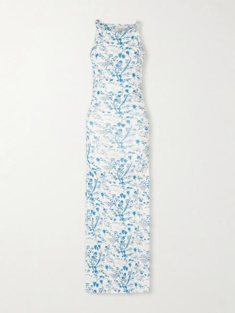 Erdem Knotted Floral-print Jersey Midi Dress