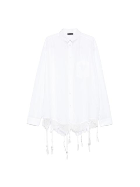 BALENCIAGA lace-trim shirt