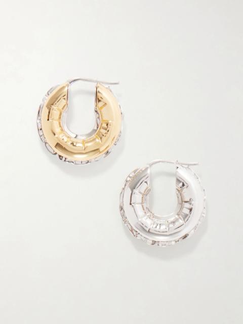 Loewe Inflated Hoop gold and silver-tone earrings Silver