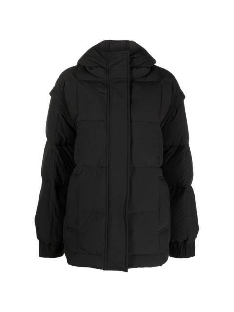 detachable-sleeves hooded puffer jacket