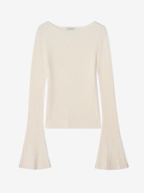 Knit bell sleeve top
