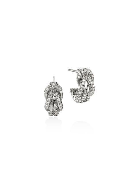 JOHN HARDY Love Knot Earrings, Sterling Silver, Diamonds
