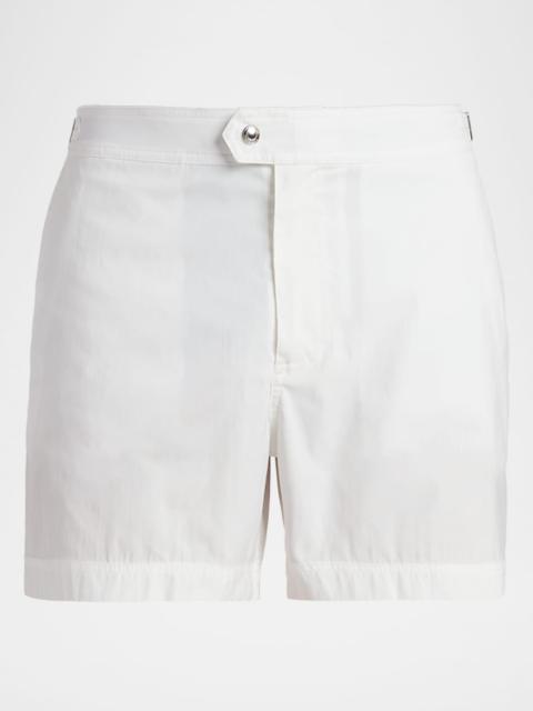 TOM FORD Men's Poplin Waistband-Tab Swim Trunks