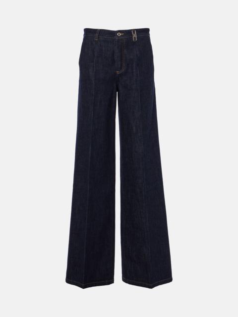 Mid-rise flared jeans