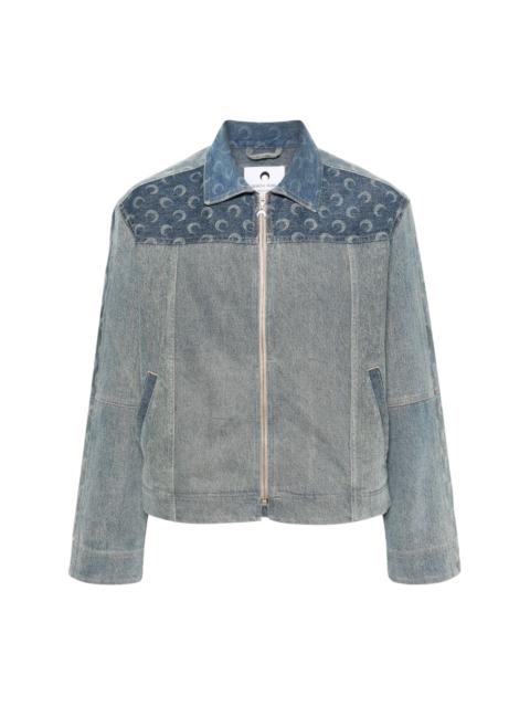 Marine Serre Regenerated zip-up denim jacket