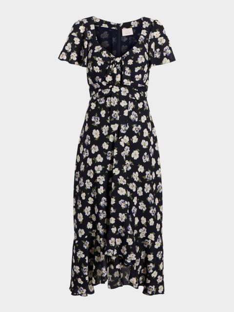 Cinq à Sept Isha Floral Short-Sleeve Dress