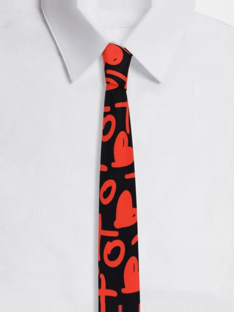 Dolce & Gabbana 6-cm silk blade tie with DG heart print