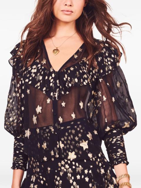 LoveShackFancy Harleigh star-motif ruffled blouse