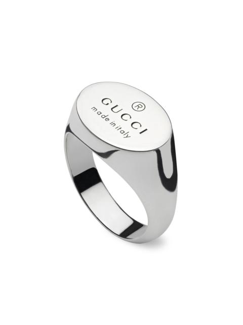 GUCCI Women's Trademark Sterling Silver Oval Signet Ring - Silver