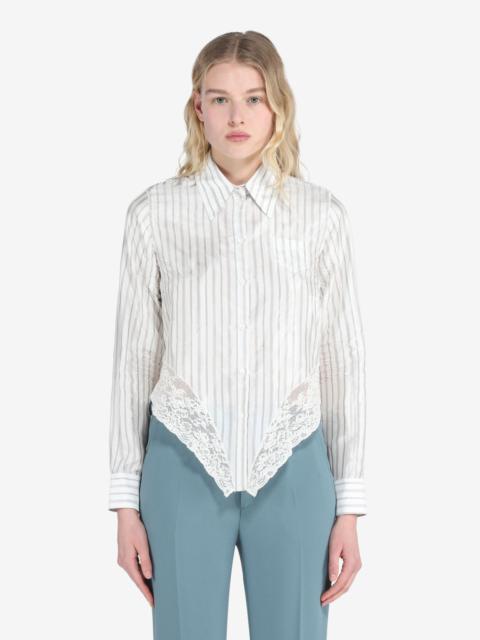 N°21 STRIPED CREASE-EFFECT SHIRT