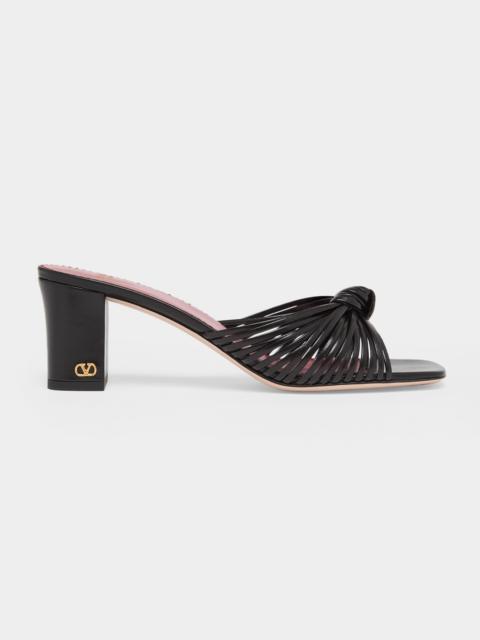 Valentino 60mm Anne Knotted Leather Mules