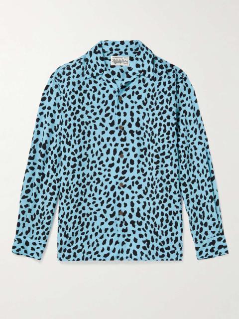 WACKO MARIA Camp-Collar Leopard-Print TENCEL™ Lyocell Shirt