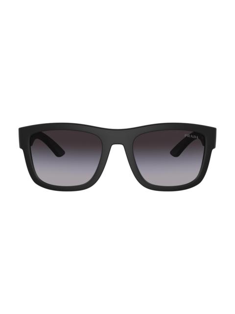 Prada Men's 56MM Pillow Sunglasses - Matte Black Smoke
