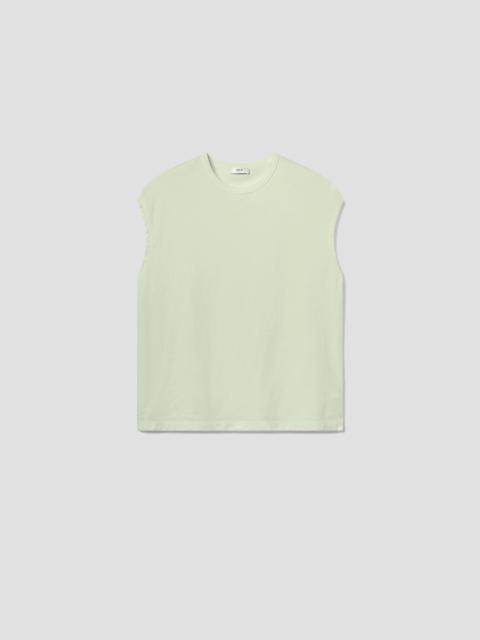 AGOLDE LEONARD SLEEVELESS TEE IN MINT CREAM