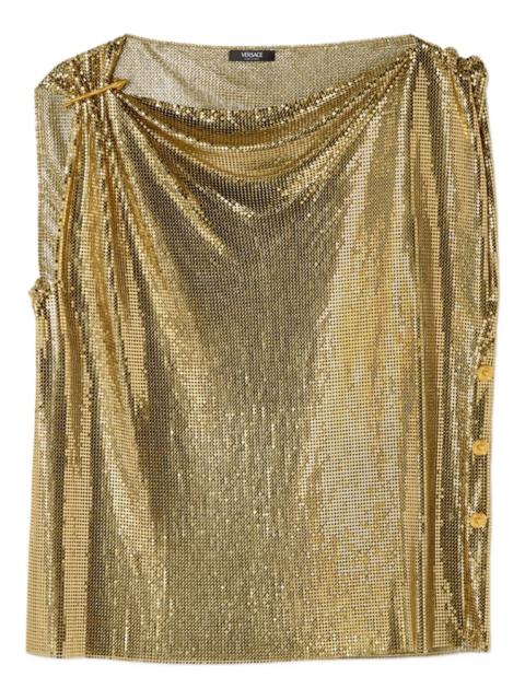 VERSACE safety pin mesh top