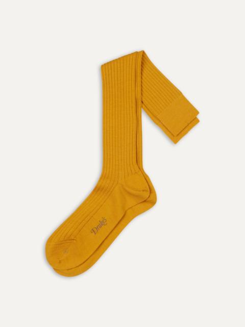 Drake's Gold Wool Over-the-Calf Socks
