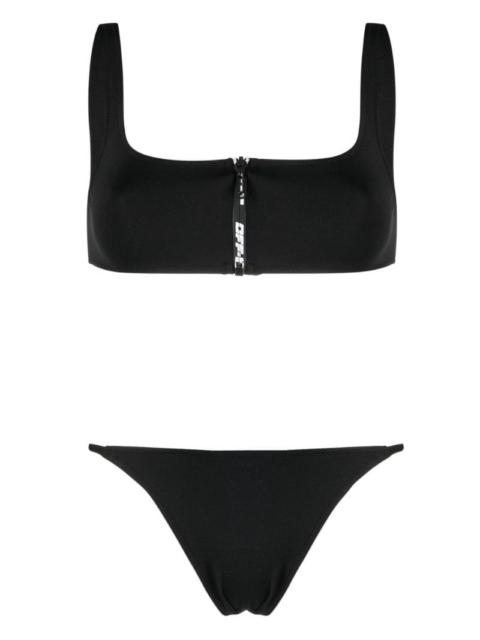 Off-White zipped logo-print bikini