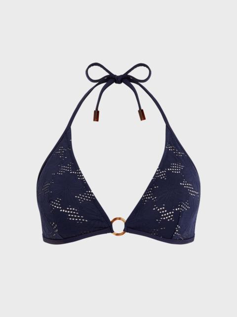 Vilebrequin WOMEN TRIANGLE BIKINI TOP JACQUARD FLEUR BRODERIE ANGLAISE