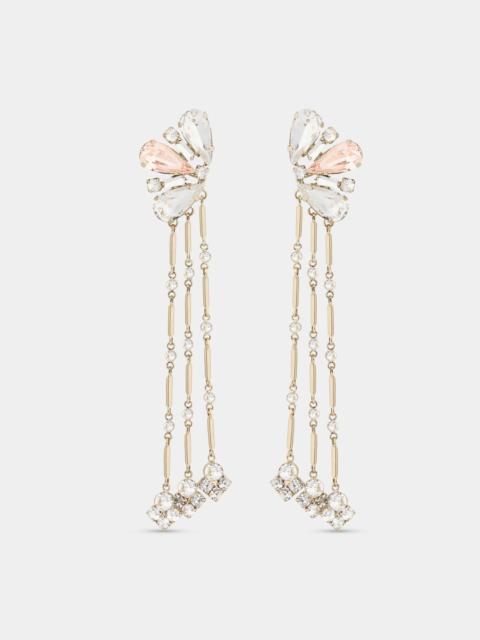 rabanne STRASS JEWEL EARRINGS IN LIGHT GOLD AND PINK