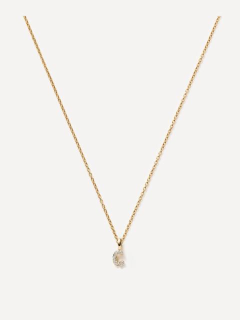 MISSOMA 14ct Gold Fine Diamond Initial Mini Pendant Necklace