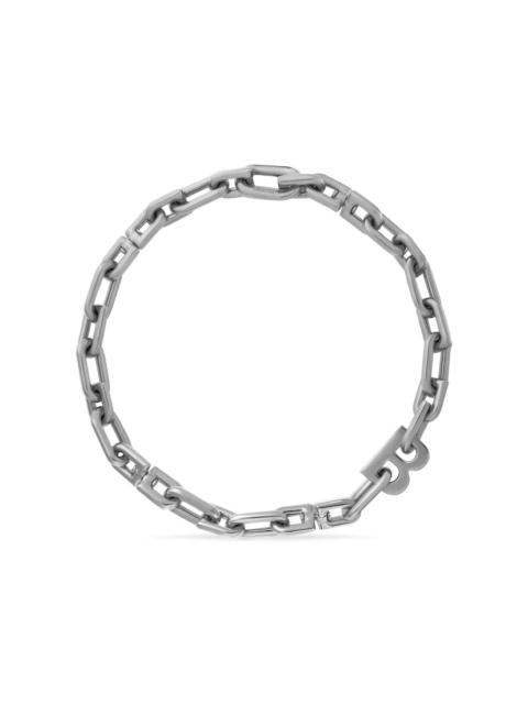 BALENCIAGA B Chain Thin Necklace in Silver