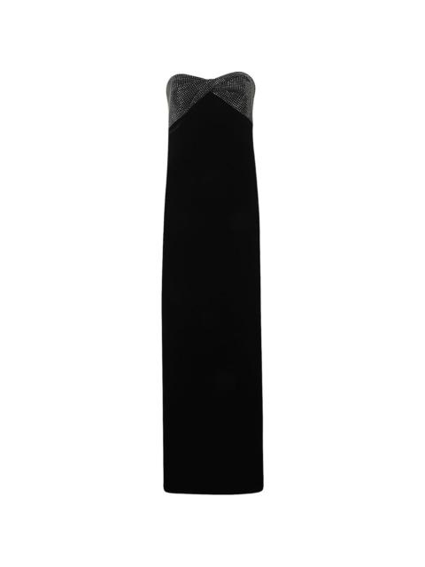 ROLAND MOURET crystal-embellished strapless maxi dress