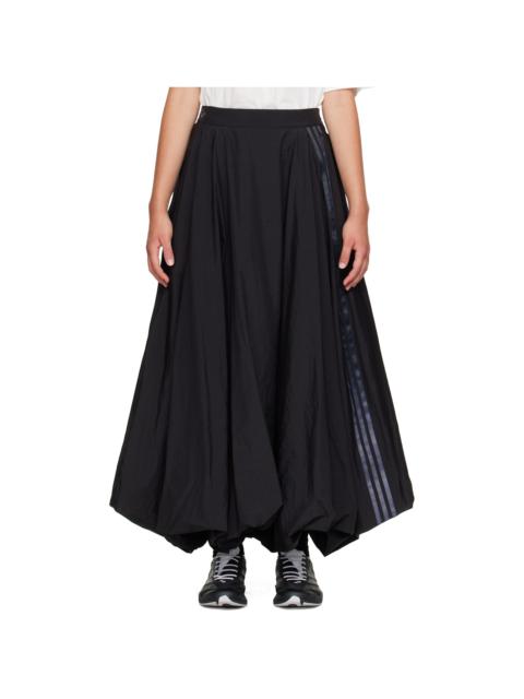Y-3 Black Gradient 3-Stripes Nylon Balloon Midi Skirt