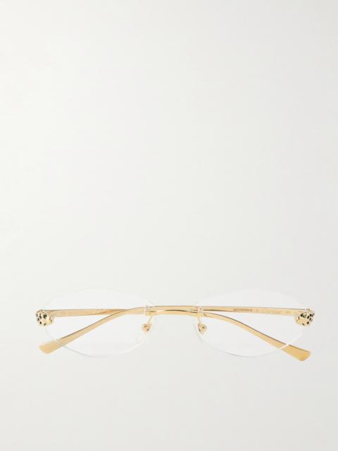 Cartier Panthère De Cartier Hexagon-frame Gold-tone Optical Glasses