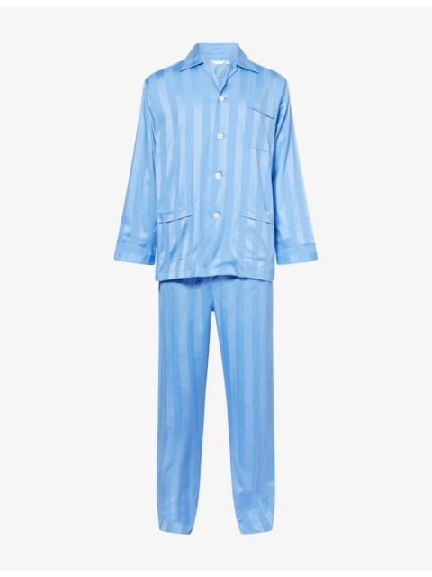 Derek Rose Lingfield Striped Cotton Pyjama Set